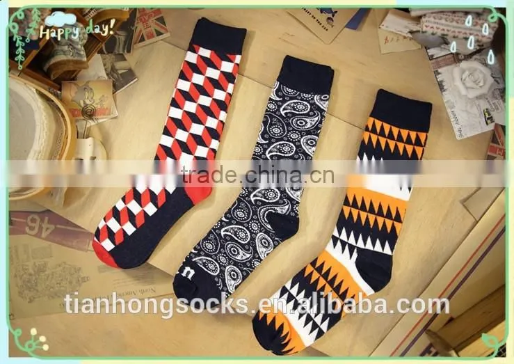 Colorful socks men happy socks long cotton socks bulk wholesale crew socks