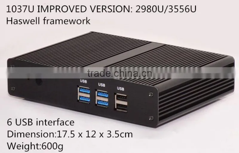 mini pc/mini chassis /fanless HTPC/tv box/industrial personal computer with dual core 2980U