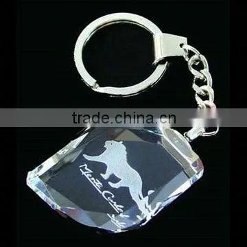 3D Laser Engraving Car Design Crystal souvenir Keychain with Led Light for wedding decoration gift