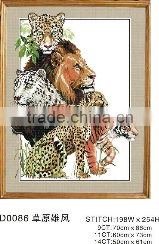 tiger counted cross stitch kits,cartoon cross stitch embroidery