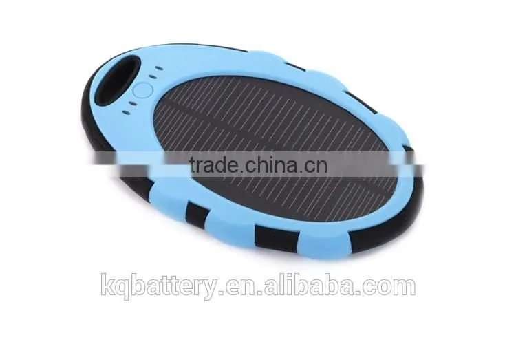 dual usb port 5000mah portable backup solar power bank charger
