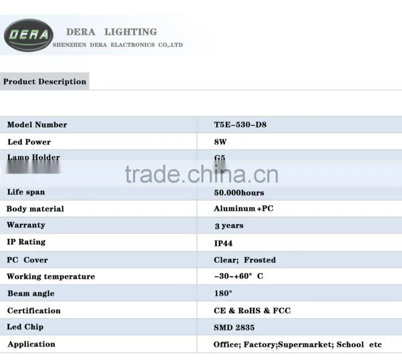 high lumen 8w 530mm flexible led light tube t5 3 years warranty LED tubes residential lighting