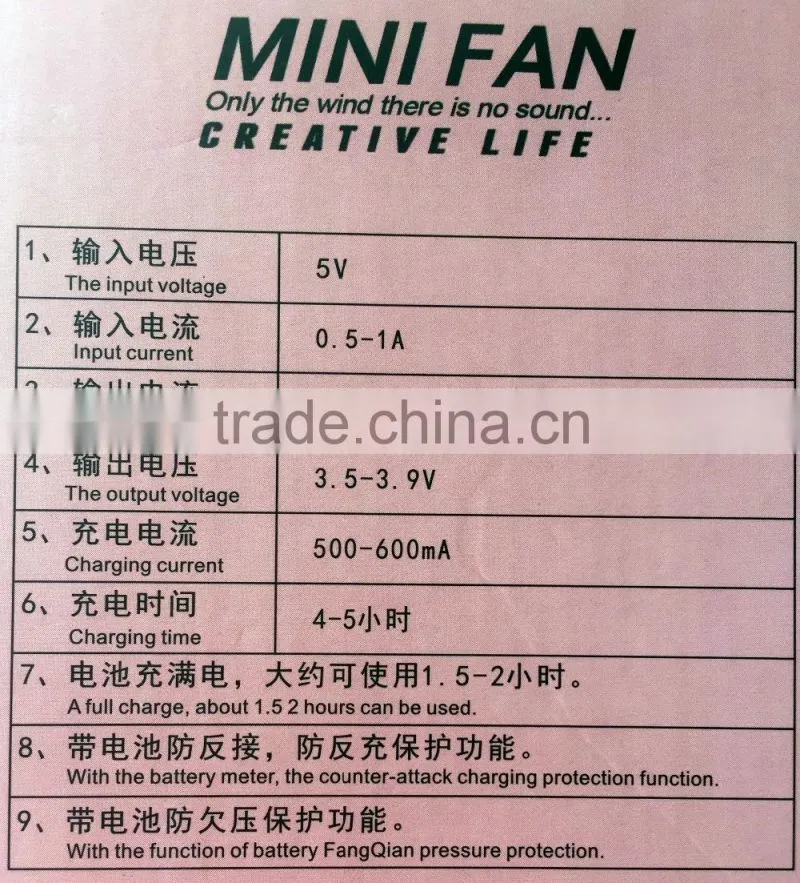 mini fan with battery 2 hours can be used ,laptop fan