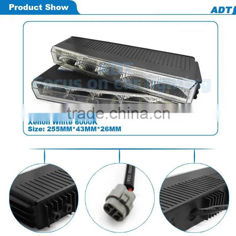ADT 2 pcs Car Daytime Running Light 10 LED DRL Daylight Kit Super White Head Lamp