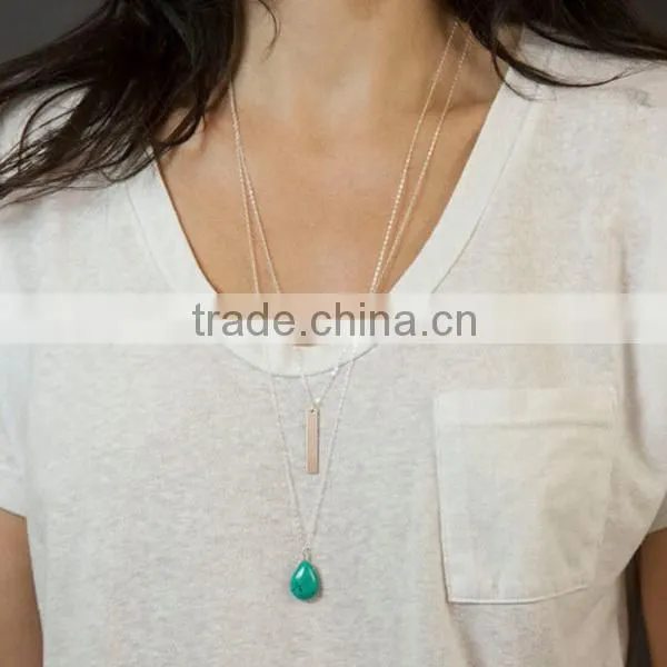 double fancy latest long chain layered necklace