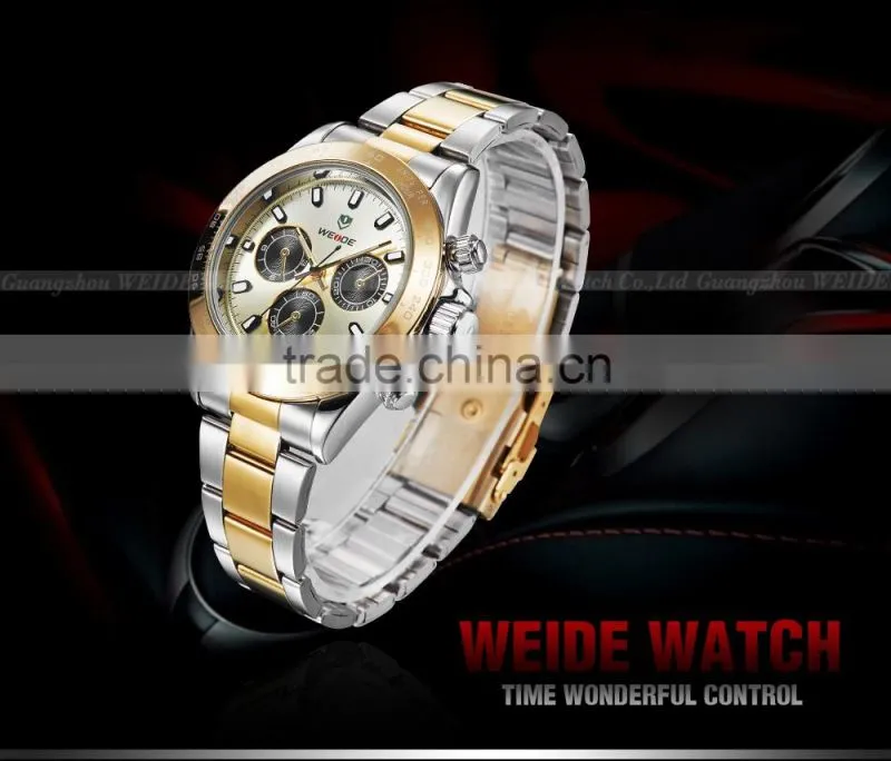WEIDE Watch stainless steel Alarm Luxury quartz image watch price WH3309 gold watch