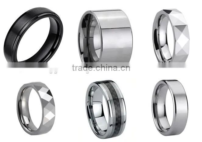 popular style 8MM High Polish Matte Finish Men's black tungsten ring
