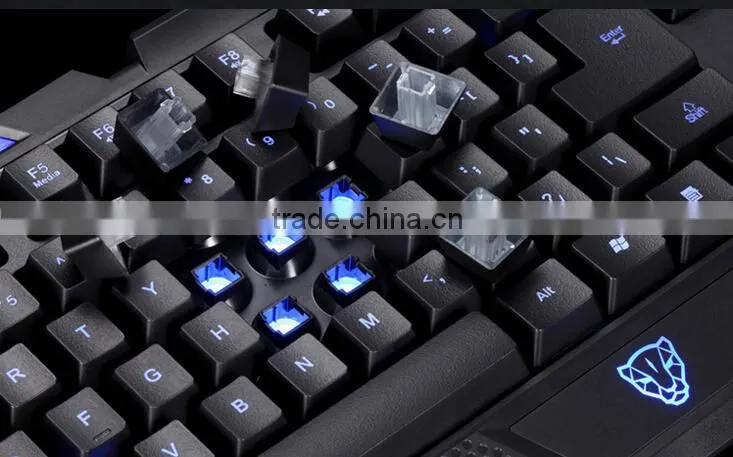 2015 3 colors LED light backlit professional gaming computer keyboard