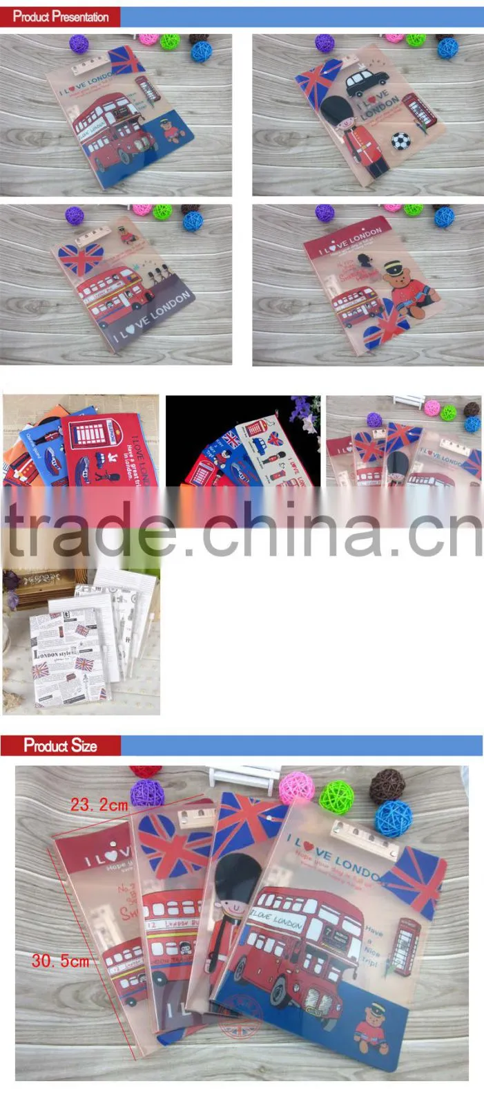 transparent plastic PP mini ring binder