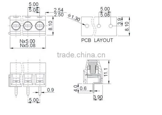 PCB Screw Terminal Blocks KV127-5.0/5.08