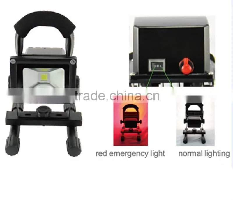 LED Portable Flood Light 10W 12V 24V Epistar Power Cordless LED Work Lights IP65 Outdoor Rechargeable Emergency LED Light