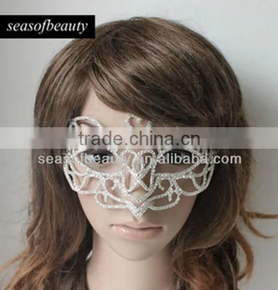 Fancy Handmade rhinestone masquerade mask diy design