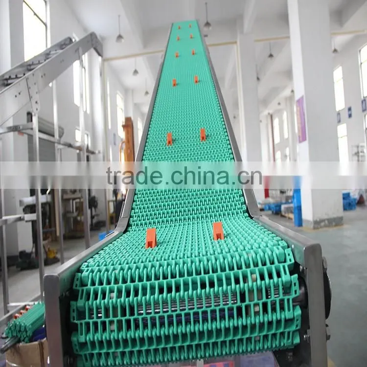 POM belt climbing conveyor system for material lifting