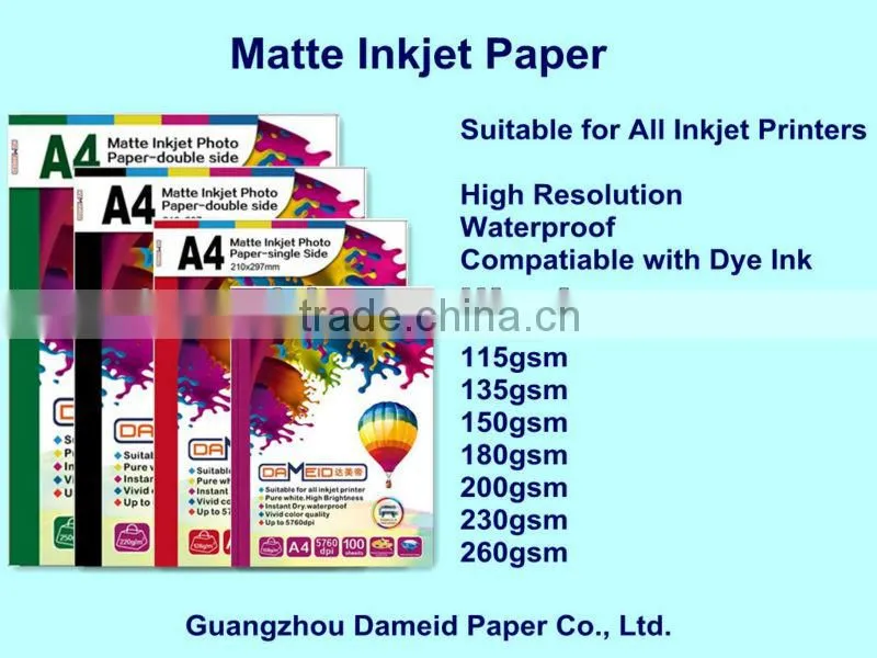 professional manufacturer 120g double side matte inkjet photo paper name card