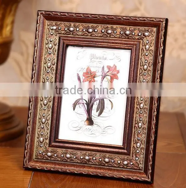 Premium quality Top-level Decorative archaistic wooden picture Rahmen Handmade baroque Antique Natural solid wood photo frame