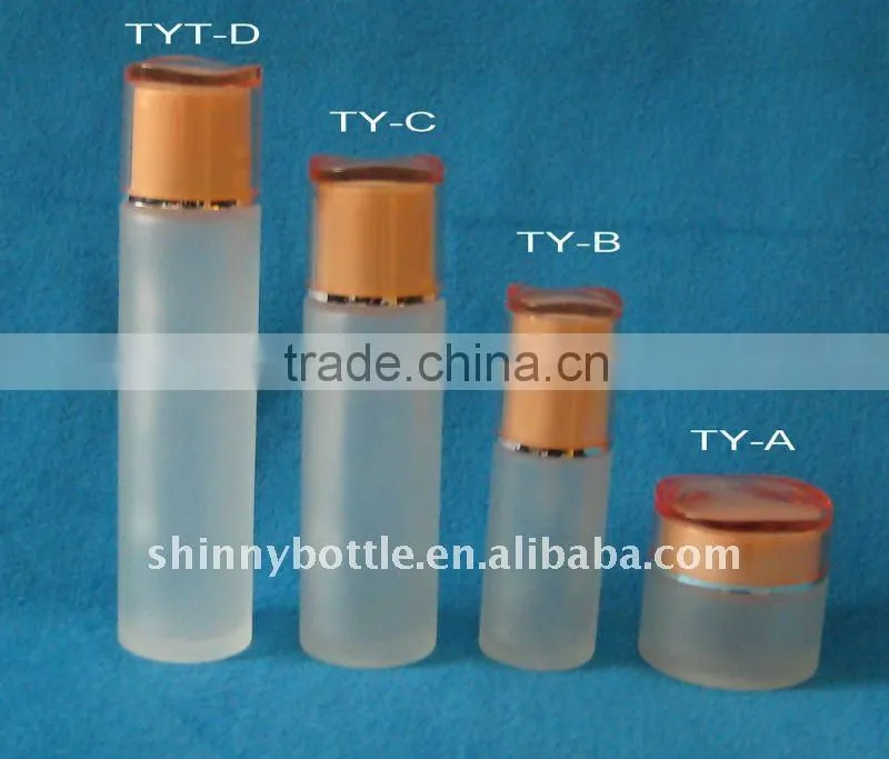 clear liquid foundation glass bottle with pump, cosmetic bottle