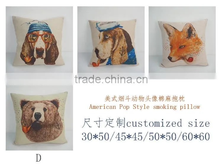 Hot sale comfortable best sale American style smoking design backrest pillow decorative body pillow covers