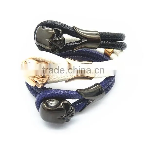 Fashion Popular Hight Polish Skull Bracelet For Men/North Skull Men Jewelry