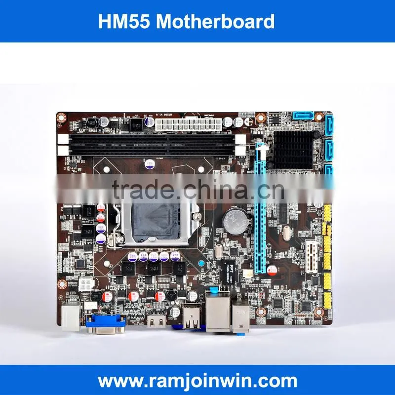 3 years warranty 4*SATA 3Gb/s connector lga1156 hm55 motherboard for desktop