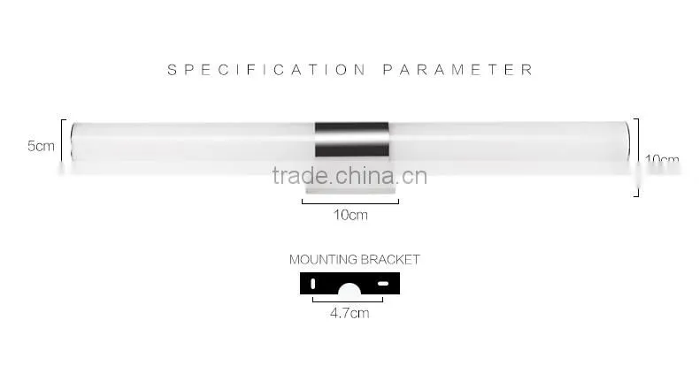Hot Sales 12W 60cm Acrylic Round Bathroom Mirror Light For Home Decoration