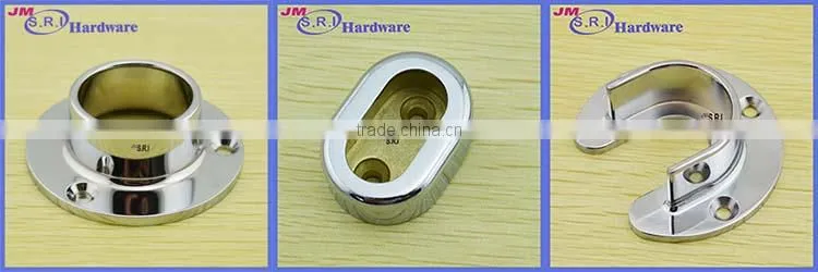 High end zinc alloy oval wardrobe rail support