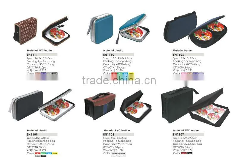 Good Quality Different Colors PVC 40 CD Bag/Case