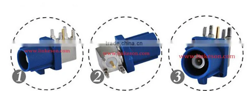 Blue fakra female connector for pcb
