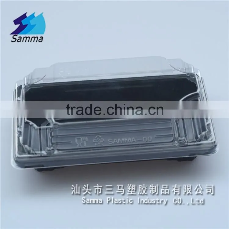 SM1-1100Black mini Plastic sushi Packing Food Container/Sushi Box