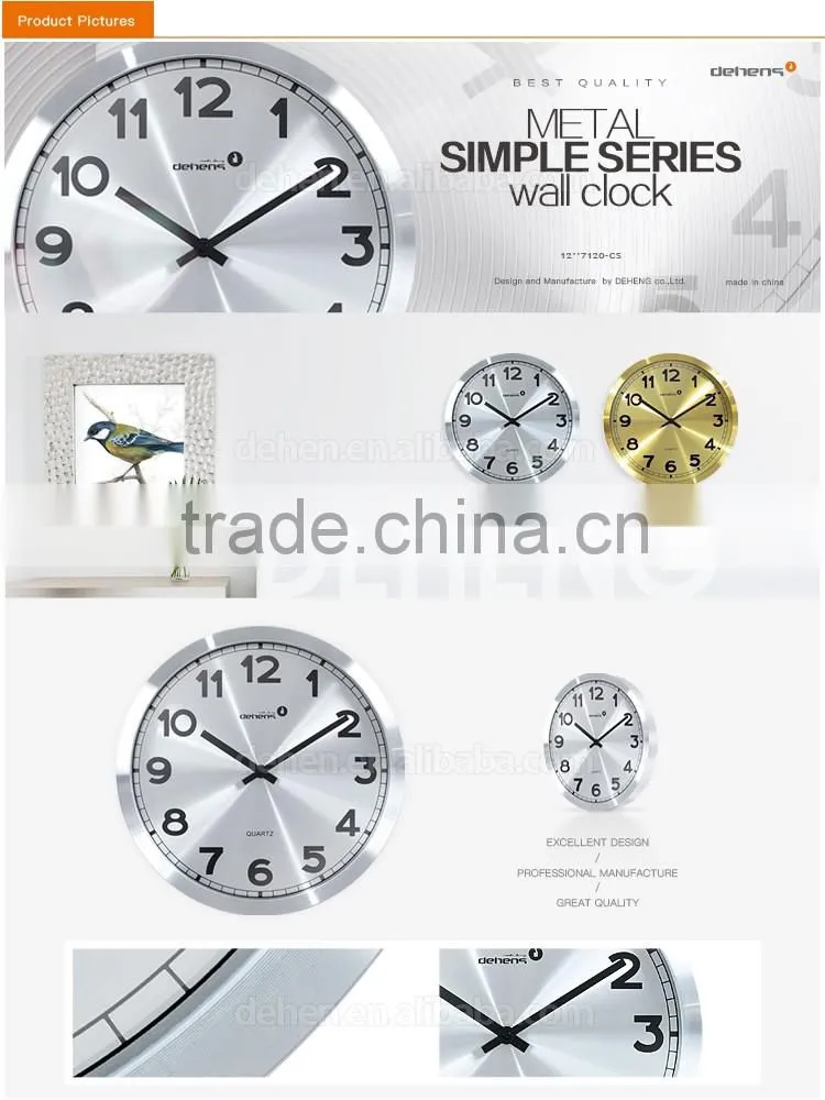 DEHENG diamond cutting frame metal wall clock