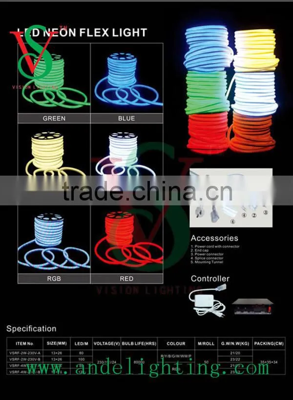 2016 50M New arrival Building Contour rgb flexible Led neon light