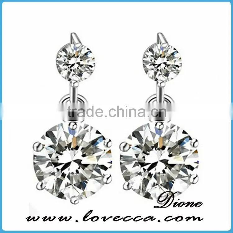 Special women fashion style antique silver zircon hoop earrings jewelry