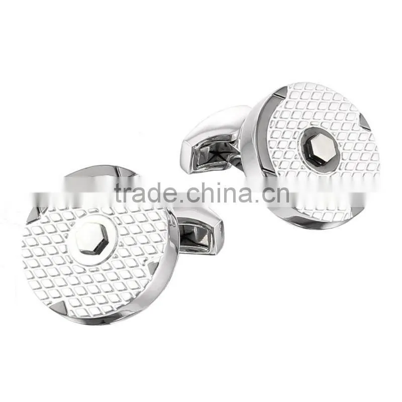 2015 hotsale round metal cufflinks with differenc plating bulk cufflinks