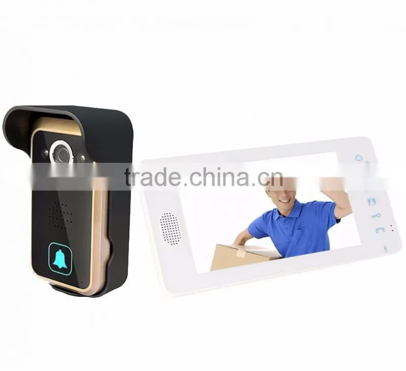 Home Surveillance Wireless 7" LCD Video Door Phone wireless Intercom Doorbell