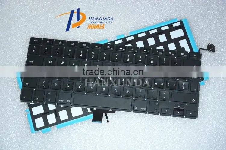 Hot Sale100% NEW Switzer Layout for MBP A1278 Replacement keyboard with backlight