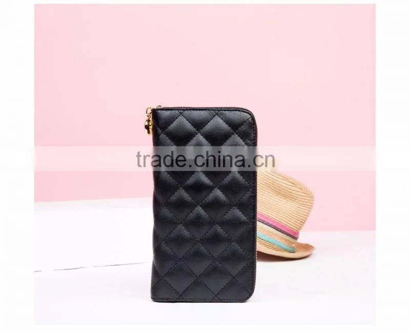 fashion plaid leather hand purse for women