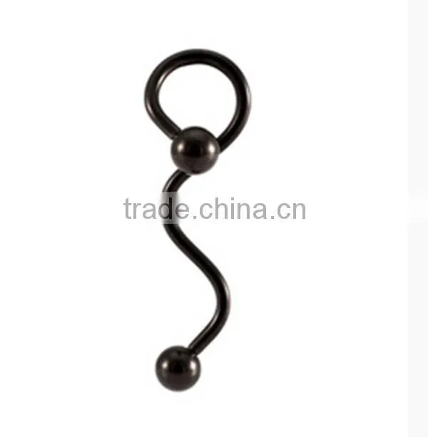 14g Anodized Steel Rainbow Ear Spiral Twister Body Jewelry
