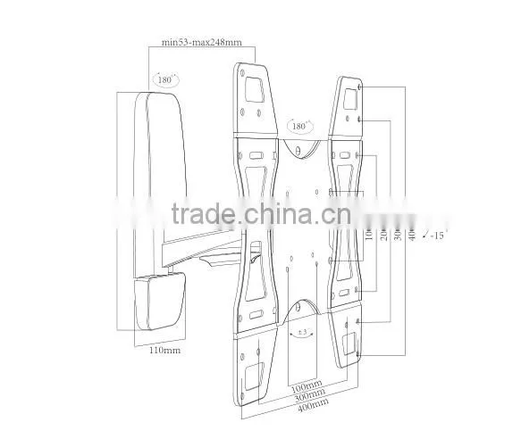 full motion lcd plasma swivel tv wall mount bracket/lcd-tv bracket
