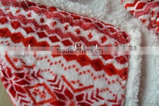 Adult size pv fabric sherpa fabric blanket with two layers Pakistan blanket
