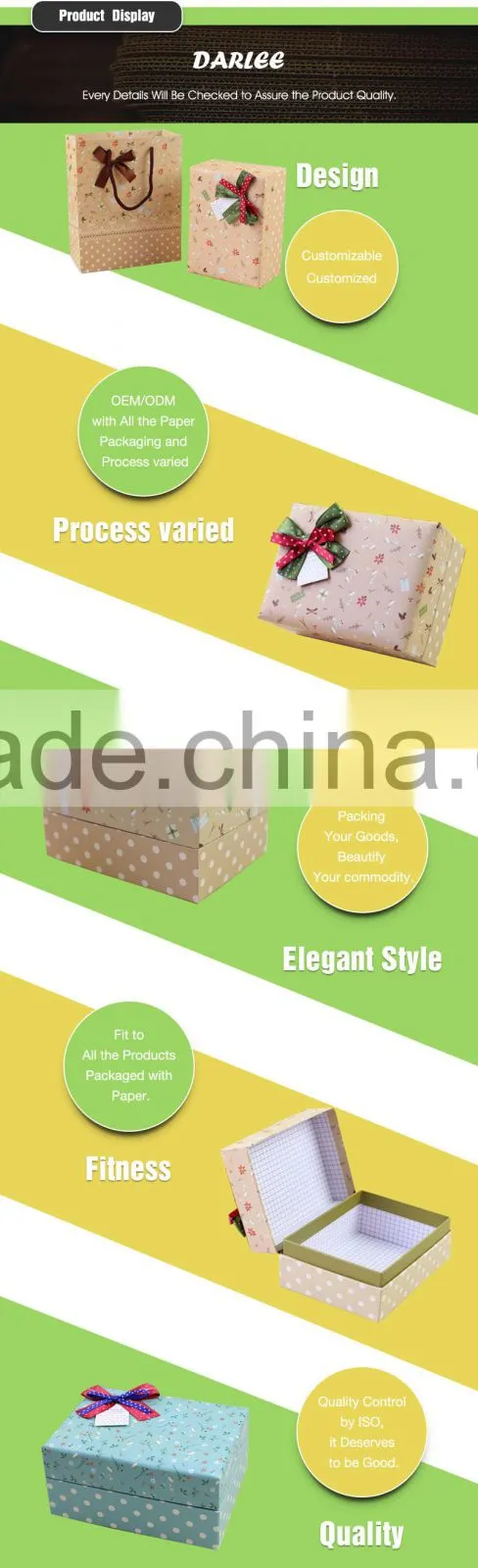 High quality custom printing diy christmas decorative gift paper bag in box