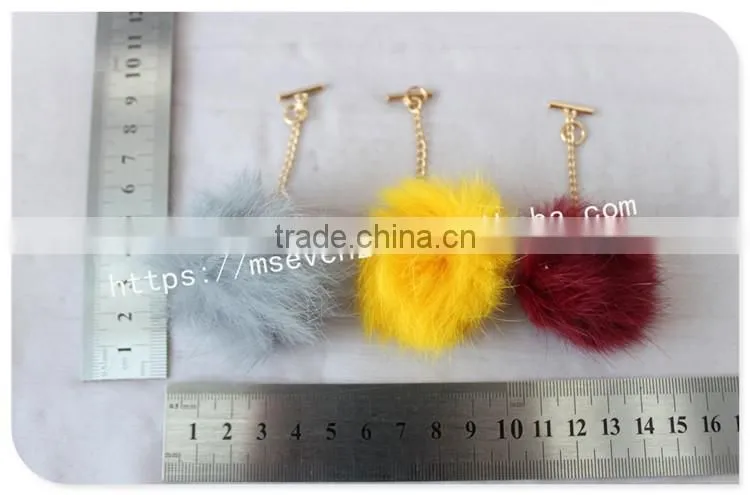 Customized size colorful cute rabbit fur pom pom ball for decoration