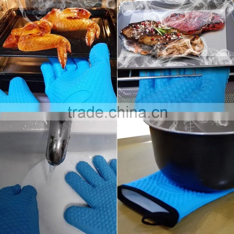 Silicone Kitchen Heat Resistance Baking Cooking Gloves BBQ Oven Gloves