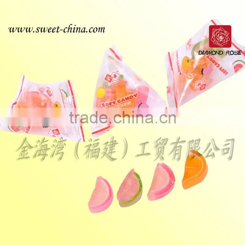 Fruit shape soft chewy candy