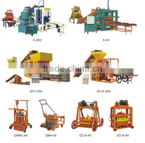 China Block Machine QTJ4-26A Fully Automatic Big Concrete Brick Making Machine