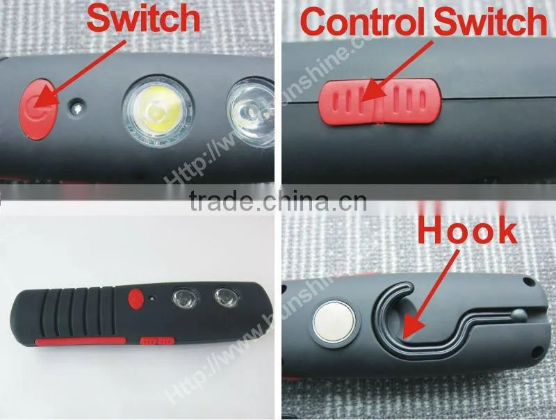 strong 2+1 car work light led 12v with headlight hook and magnets