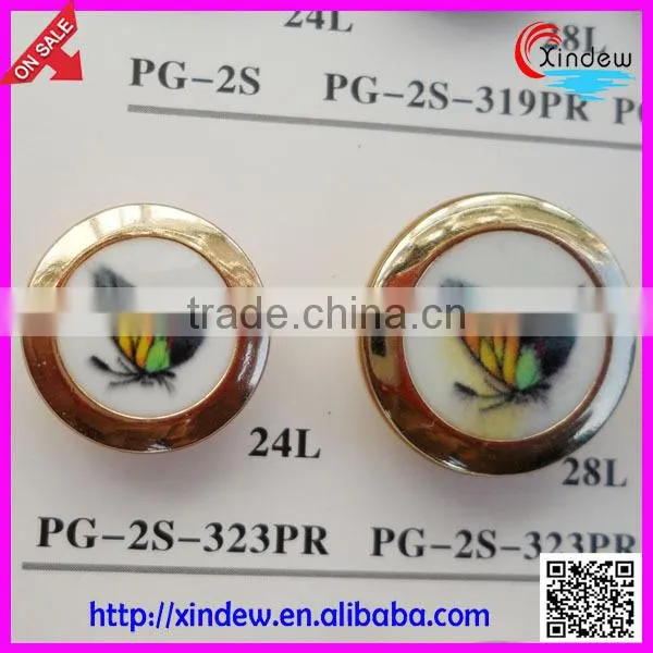 Fashion design Chinese style printing fancy plastic buttons