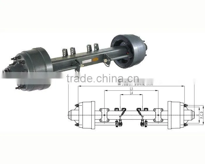 Factory direct10 holes13 ton English type trailer axle