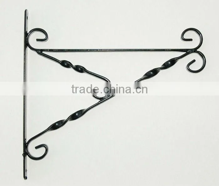 Wrought Iron Rustic Wall Garden Bracket Decor Hook Hang Flowers Baskets Lanterns