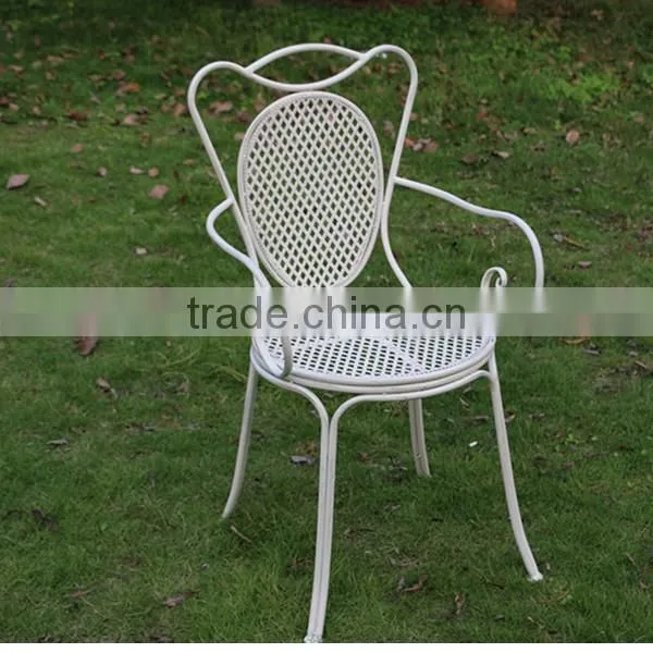 outdoor antique square iron chair
