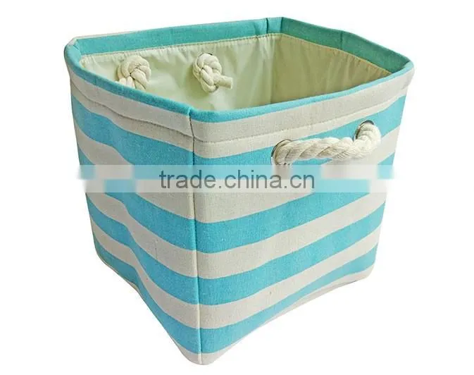 Store More / OEM Weaving Foldable Sundry Storage Bin With Cotton Rope Handle