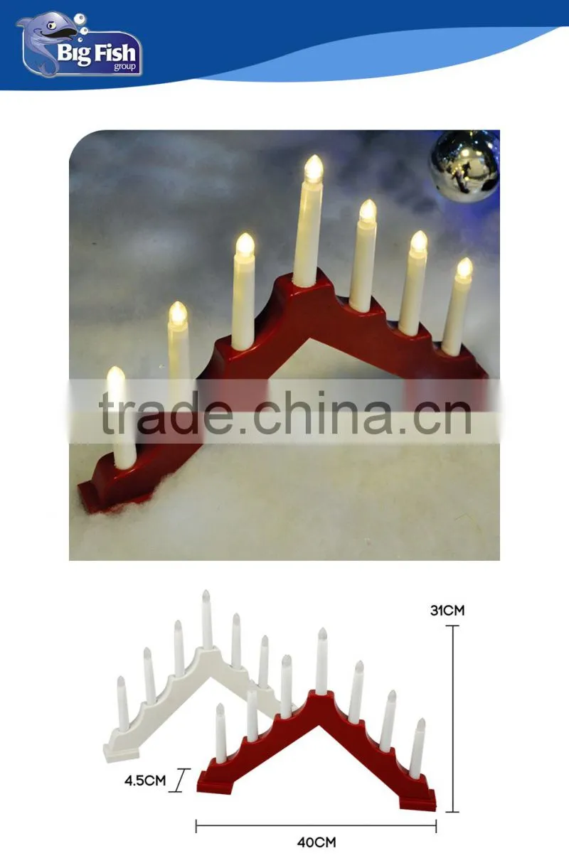 WHITE Battery Operated Christmas Candle Bridge